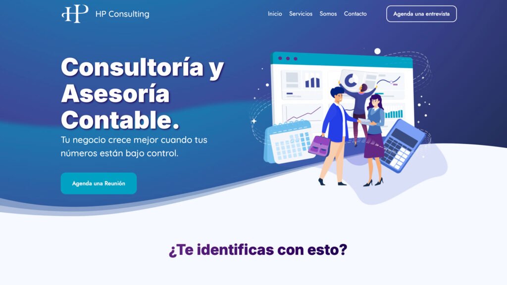 diseño web para HP Consulting